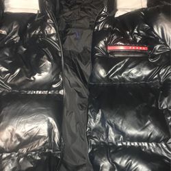 Black puffer Designer Prada Coat