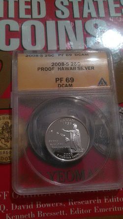 2008 s Silver Proof Hawaii PF 69 DCAM ANACS