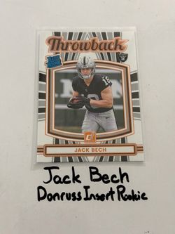 Jack Bech Las Vegas Raiders WR Donruss Short Print Insert Rookie Card.