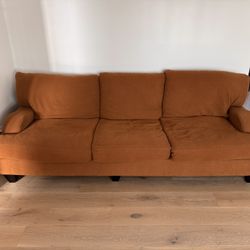 9 Foot Couch Burnt Mustard, Living Spaces 2013-ish