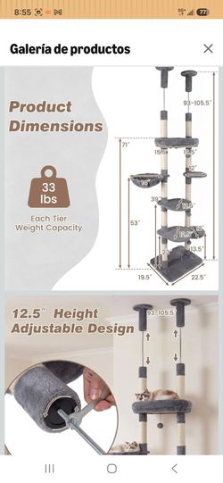 Tall Cat Tree Tower with Adjustable Height