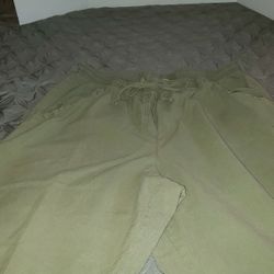  Olive Green Cotton Pants Size 18w Used