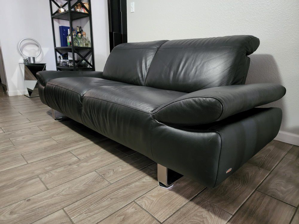 Italsofa Leather Sofa  Bk  Color  Made Italy 