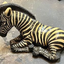 Large Ceramic Zebra Statue