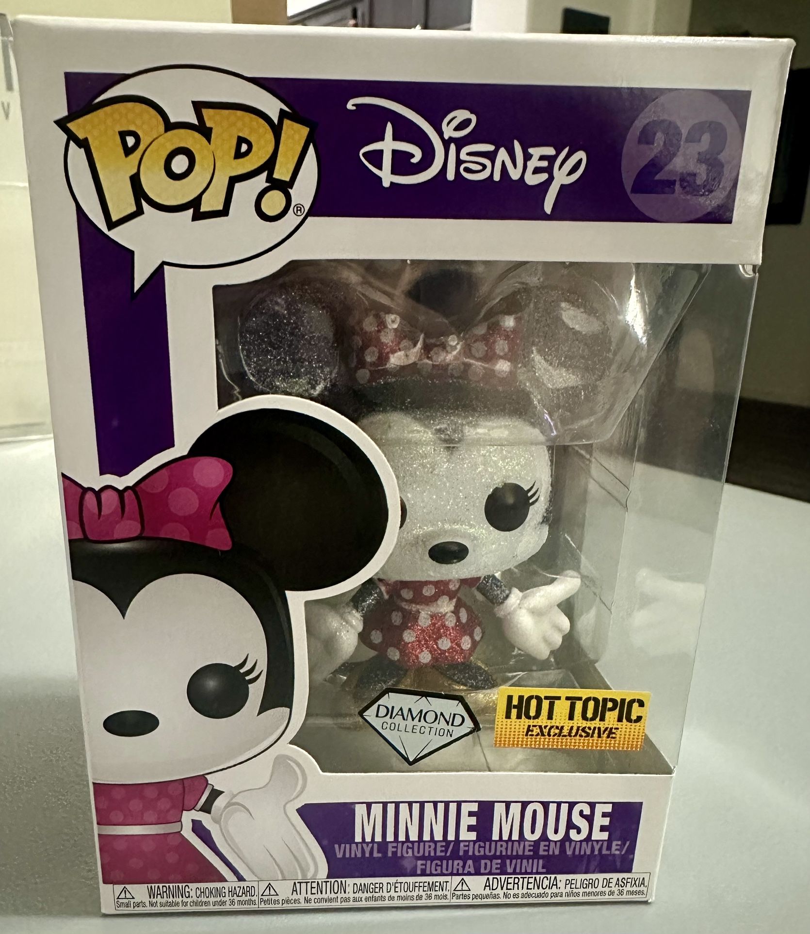 🎀2019 Funko POP! Disney #23 Minnie Mouse Diamond Collection Hot Topic Exclusive💎