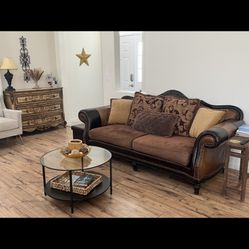 Hooker Brand - Leather Sofa with Nailheads