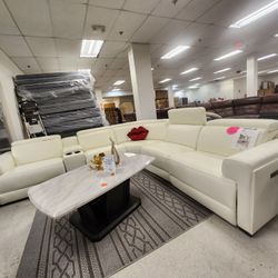 NEW RECLINING SECTIONAL WHITE 