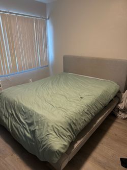 $200 OBO - Upholstered Queen Sized Bed Frame w/ Headboard