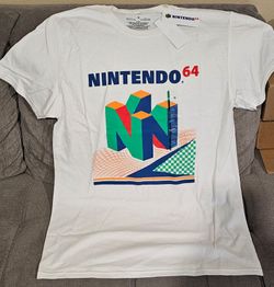 Retro Nintendo Classic N64 Logo White T-Shirt Unisex Size M New! Whit Tag