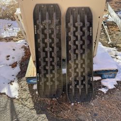 Vehicle recovery traction boards used for off-road recovery.