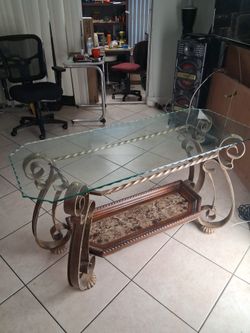 Glass Table with metal frame