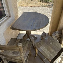 World Market Wood Table and 2 Chairs