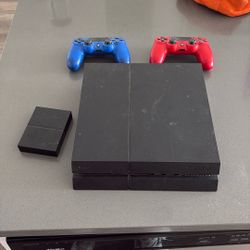 PS4 w 2 Controllers And 1TB Storage Extender