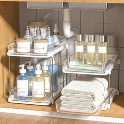Under sink organizer shelves