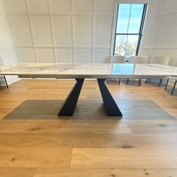 110.24"" Extendable Rectangular Sintered Stone Double Pedestal Dining Table  Brand new 