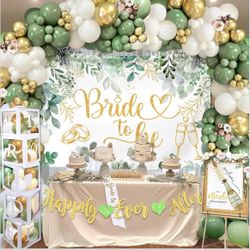 New Bridal Shower Decor 128 Pcs (balloons - Banner -boxes-backdrop-sing)
