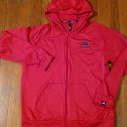Adidas Xlarge Men's Hoodie Fullzip Coat Jacket Light Weight  Red