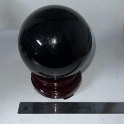 Black Obsidian Crystal Sphere 