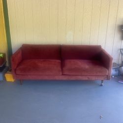 Red Velvet Couch 