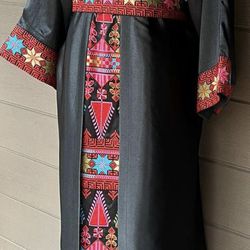 Brand New Black Embroidered Dress and Abaya Set