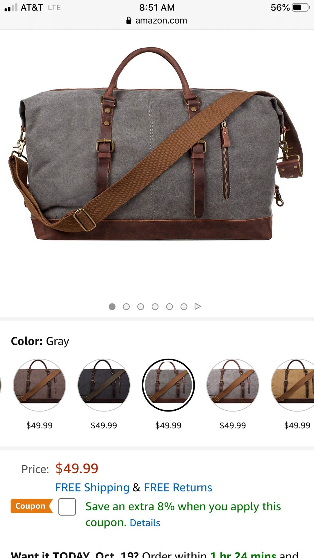 Men’s leather and canvas bags