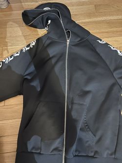 SHEIN. Women Graffiti Black Zip Up