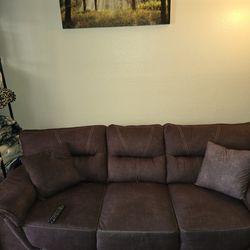 Brown Couch and Loveseat 