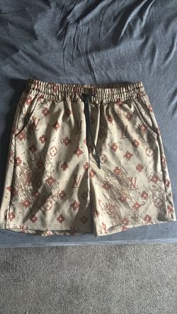Luxury Monogram Print Drawstring Shorts