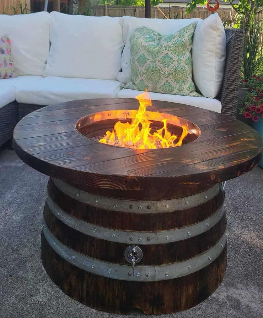 Wine Barrel Fire pit 