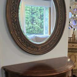 Wall Mirror and Entryway Cabinet 
