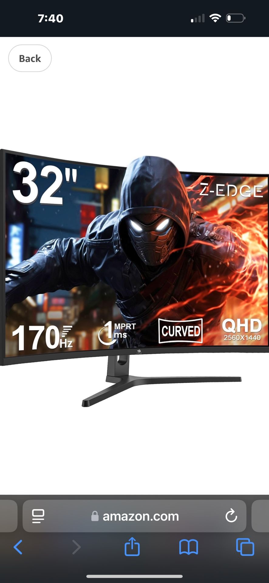 GAMING TOWER , 32” curve monitor , gaming keyboard&mouse chair & gaming computer desk
