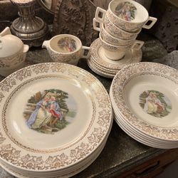 Full Set Of Four Ant ique Limoges dishes with extra place eights a few extra bowls $100 for all pick up in Canyon country/Santa Clarita cross posted M
