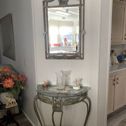 Iron With Glass Console Table