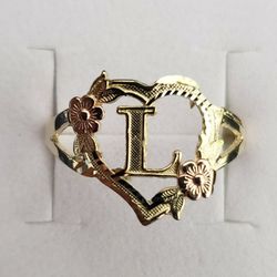 10kt Gold Initial Ring 