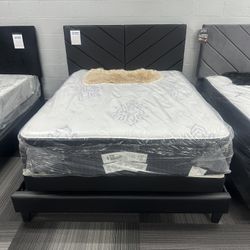 Headboard And Mattress And Box Frame Free Delivery Free Set Up 440$
