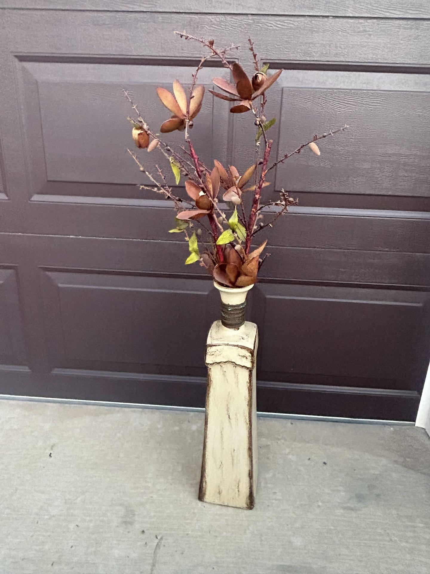 decorative faux flower tall vase