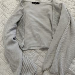 White Ruffle Design Cardigan !