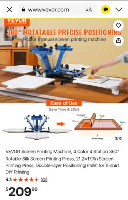 VEVOR 4-Color 4-Station Screen Printing Machine