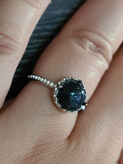 Starry stone silver S925 ring size 6