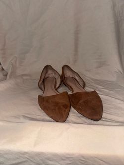 A New Day Brown Faux Suede Pointed Toe D’Orsay Flats Size 8