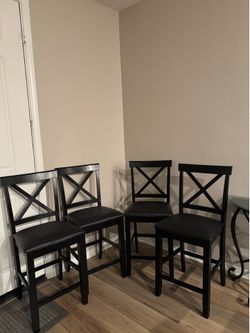 Black Counter Height X-Back Chairs (Set of 4)