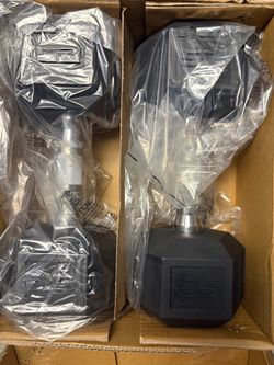 25 lb Rubber Hex Dumbbells Pair