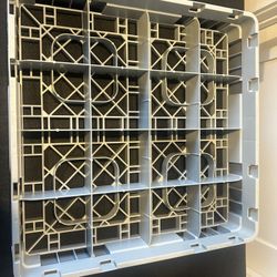 Commercial Dishwasher Glass Rack 20x20 Gray Plastic Dish Rack Base Stackable Restaurant