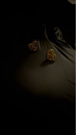 Gold heart shaped nugget earrings