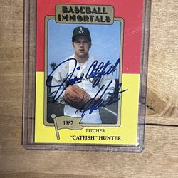 Jim ‘Catfish’ Hunter Autographed Baseball Card