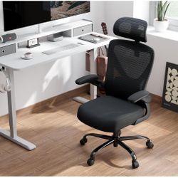 Ergonomic Office Chair - X-Shaped Computer Desk Chair Comfy, Gaming Chair, Office Chair with Lumbar Support, Mesh Office Chairs with Headrests (Black)