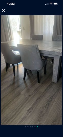 grey wood dining table very heavy