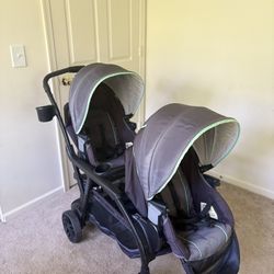 Double seat stroller
