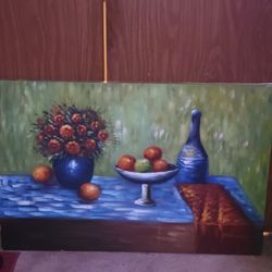 Very Vivid Painting On Canvas Measuring 36 1/2"  X 23 1/2"