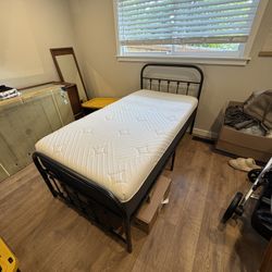 Twin Bed Frame and Mattress for Sale
